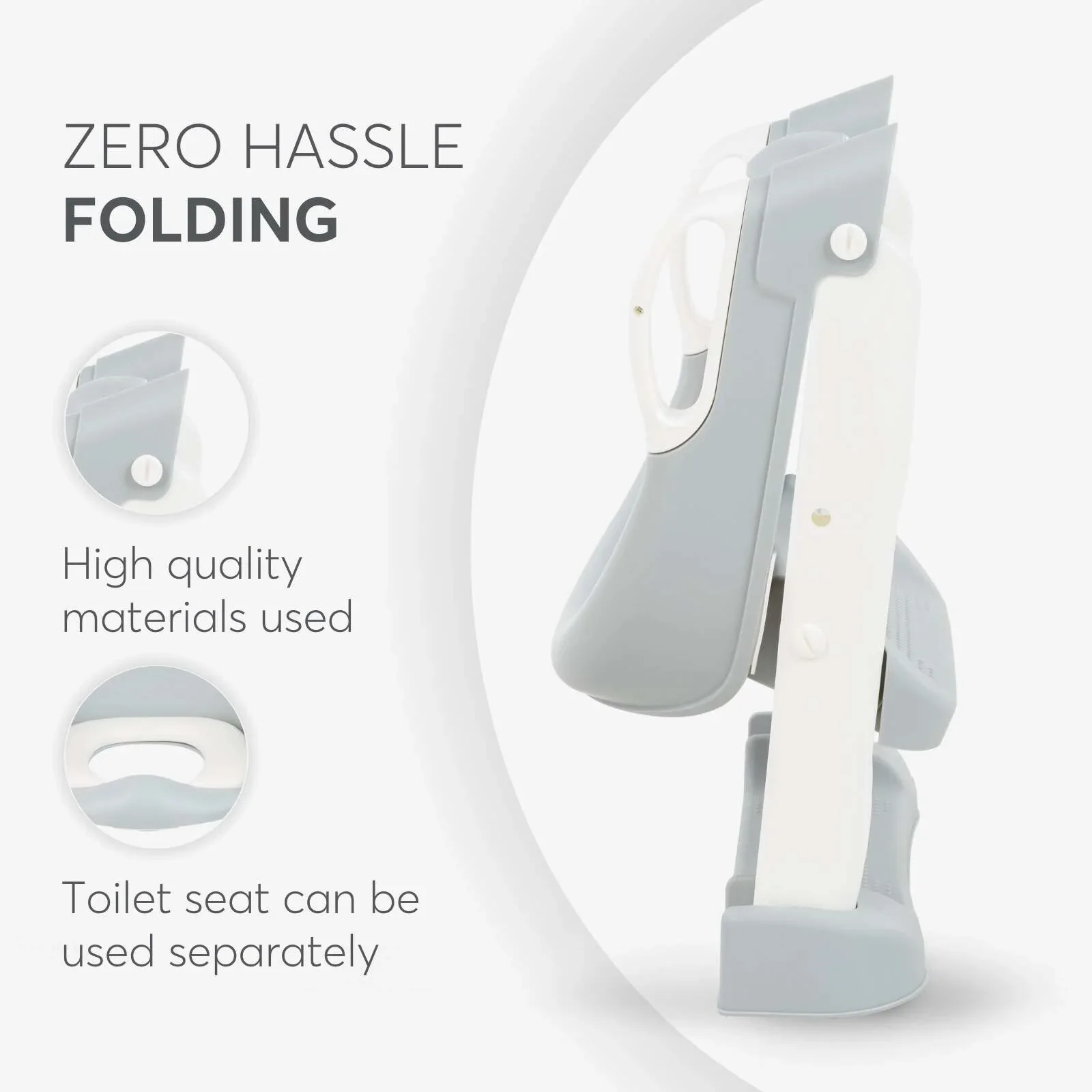 KikkaBoo® Toilet seat with ladder Lea Grey - Image 7