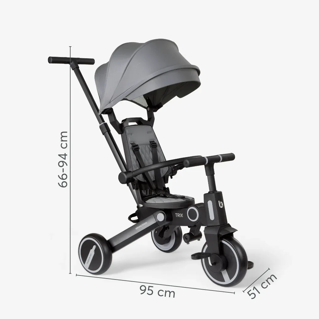 KikkaBoo® Tricycle 7in1 Trix Grey - Image 8