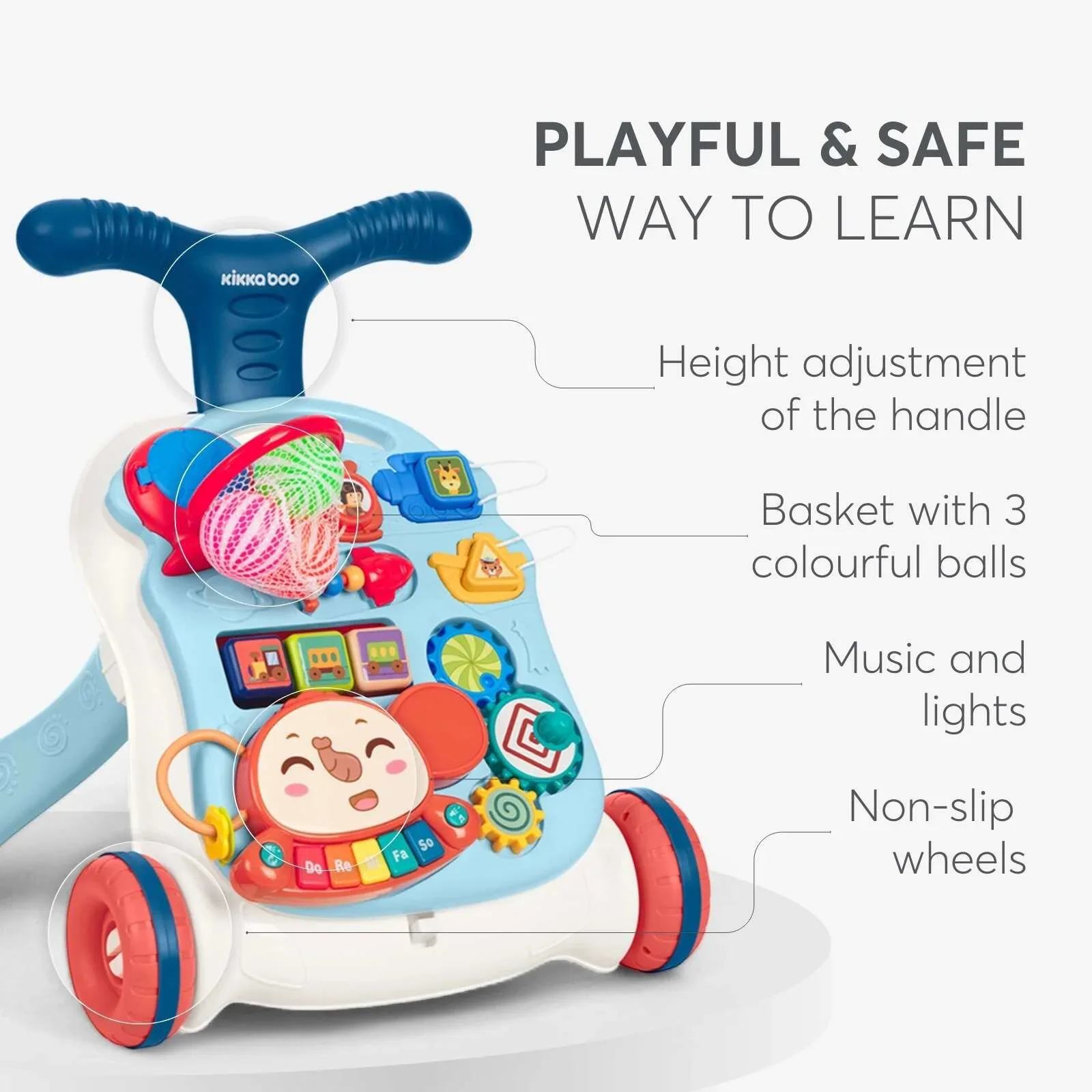 KikkaBoo® Walker 3in1 Play & Grow Blue - Image 5