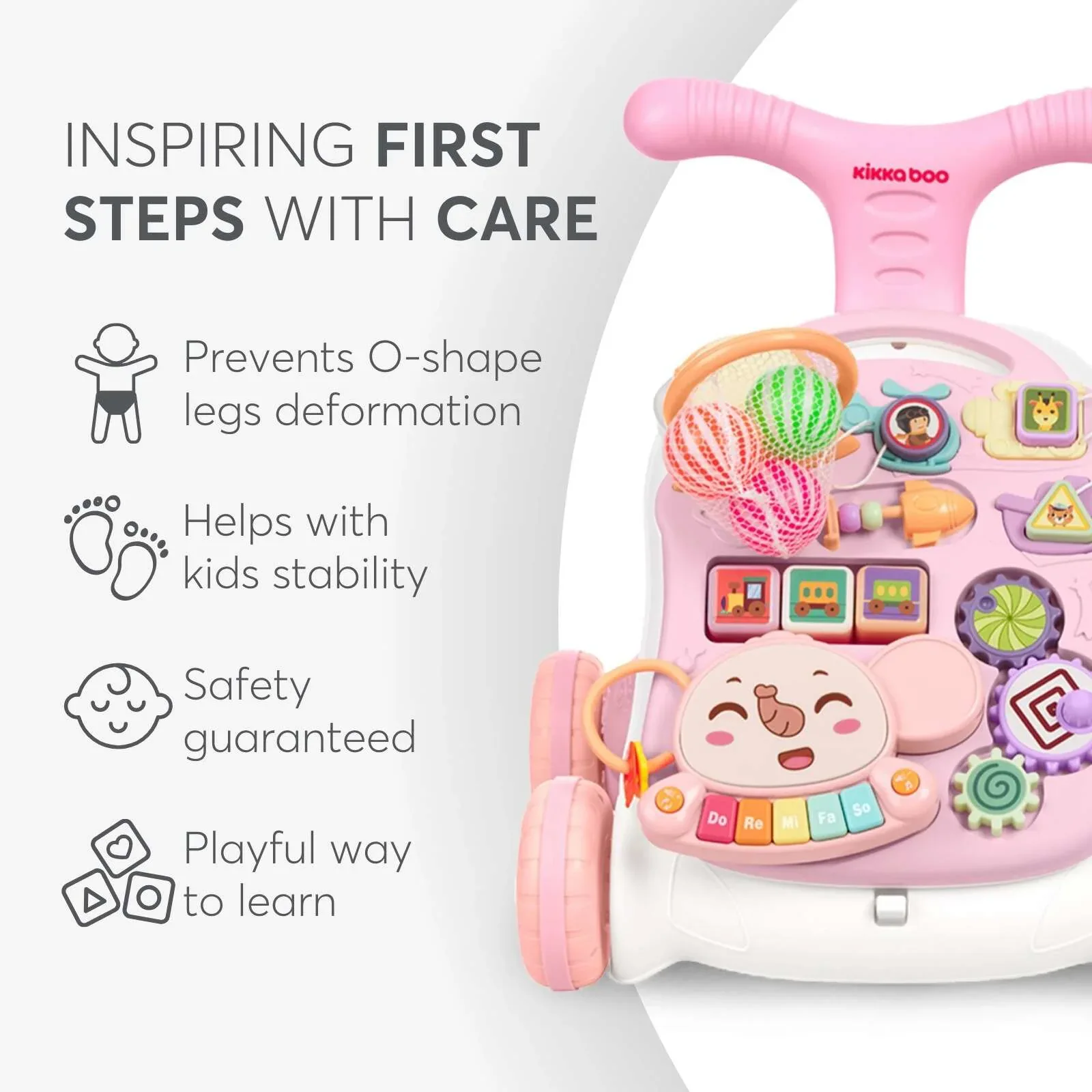 KikkaBoo® Walker 3in1 Play & Grow Pink - Image 7