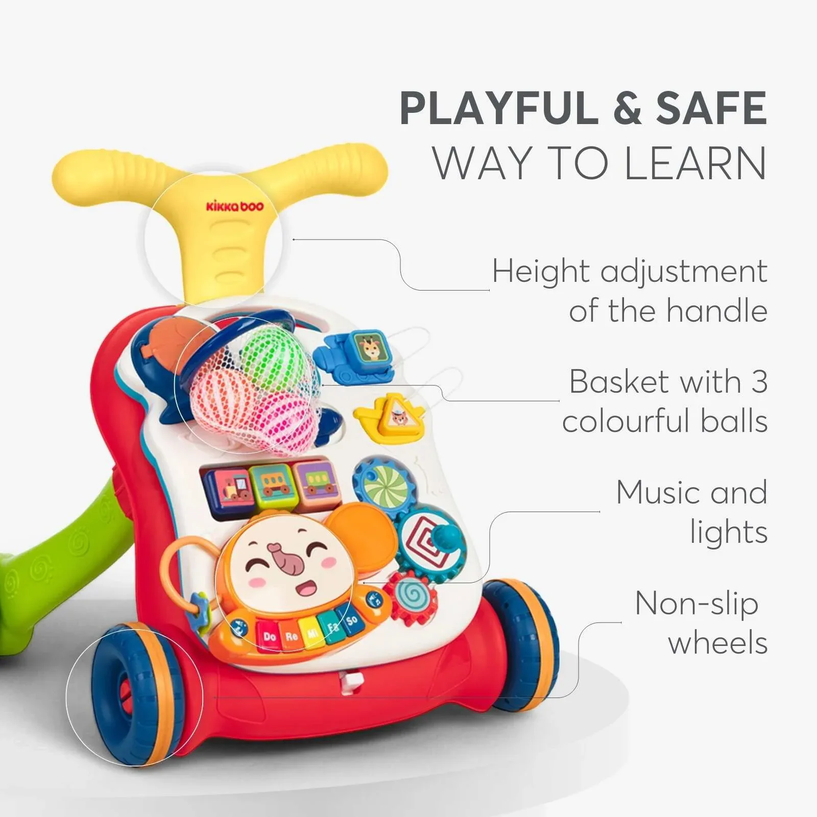 KikkaBoo® Walker 3in1 Play & Grow Red - Image 5