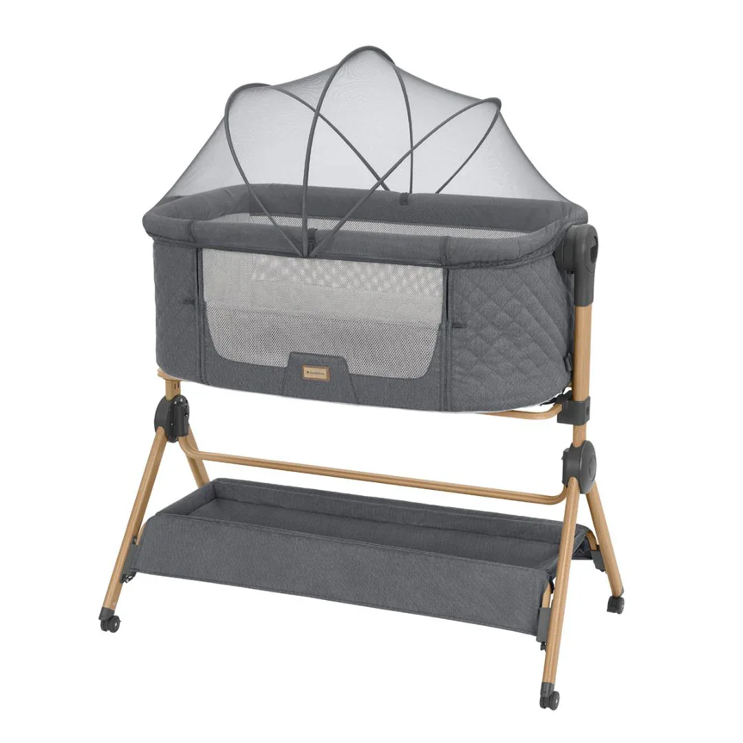 KikkaBoo® 2in1 Bedside Crib and Highchair Sleat Me Grey - Image 3