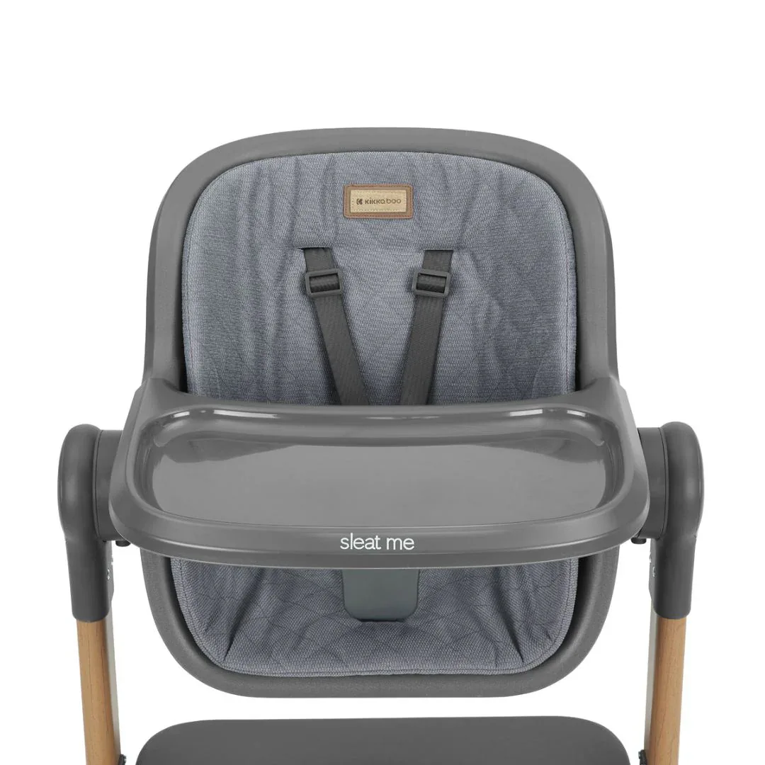KikkaBoo® 2in1 Bedside Crib and Highchair Sleat Me Grey - Image 9