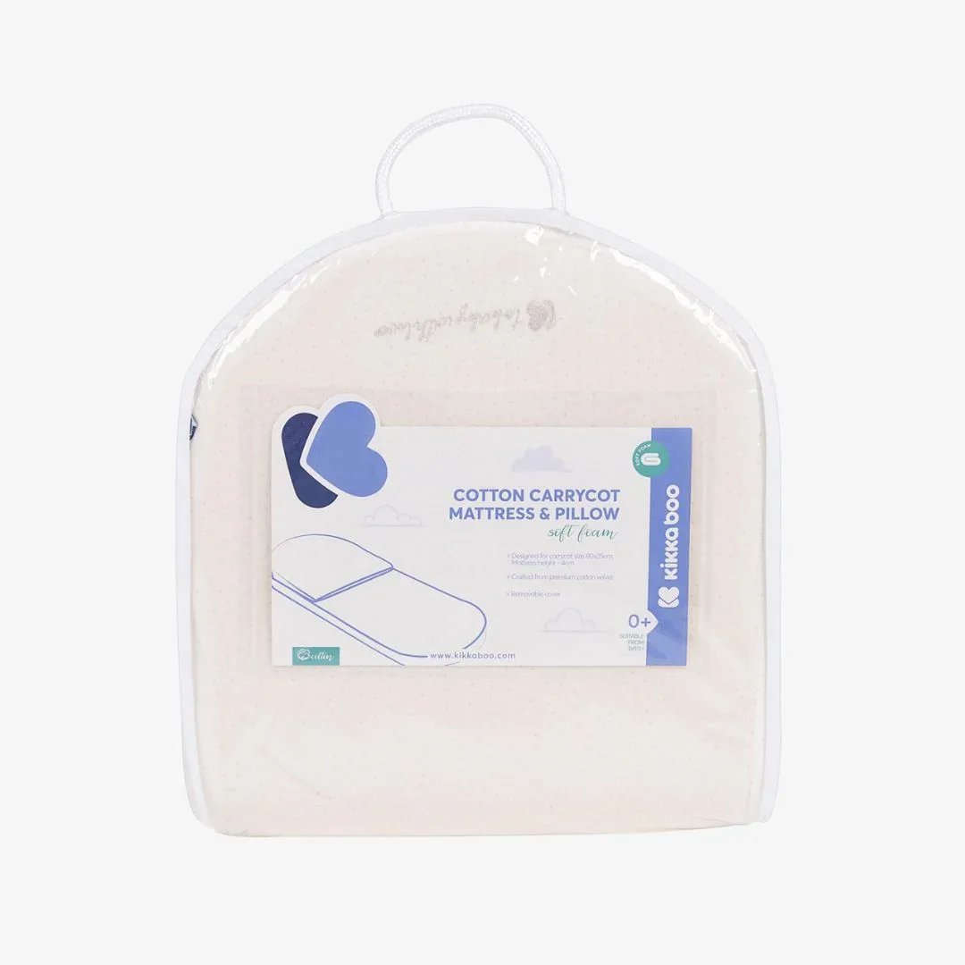 KikkaBoo® Carrycot Mattress with Pillow Airknit White 80 × 35 cm - Image 3