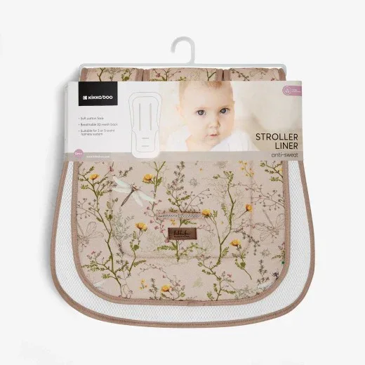 KikkaBoo® Anti-sweat stroller liner Secret Garden Beige - Image 3