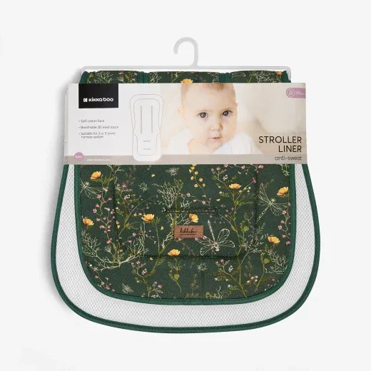KikkaBoo® Anti-sweat stroller liner Secret Garden Green - Image 3
