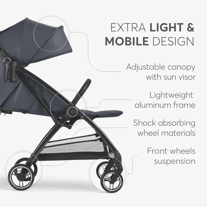 KikkaBoo® Autofolding pushchair Joy Dark Grey - Image 7