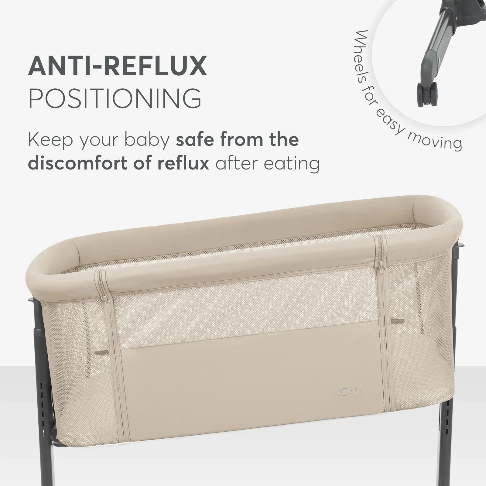 KikkaBoo® Bedside crib Noah Beige 2025 - Image 9