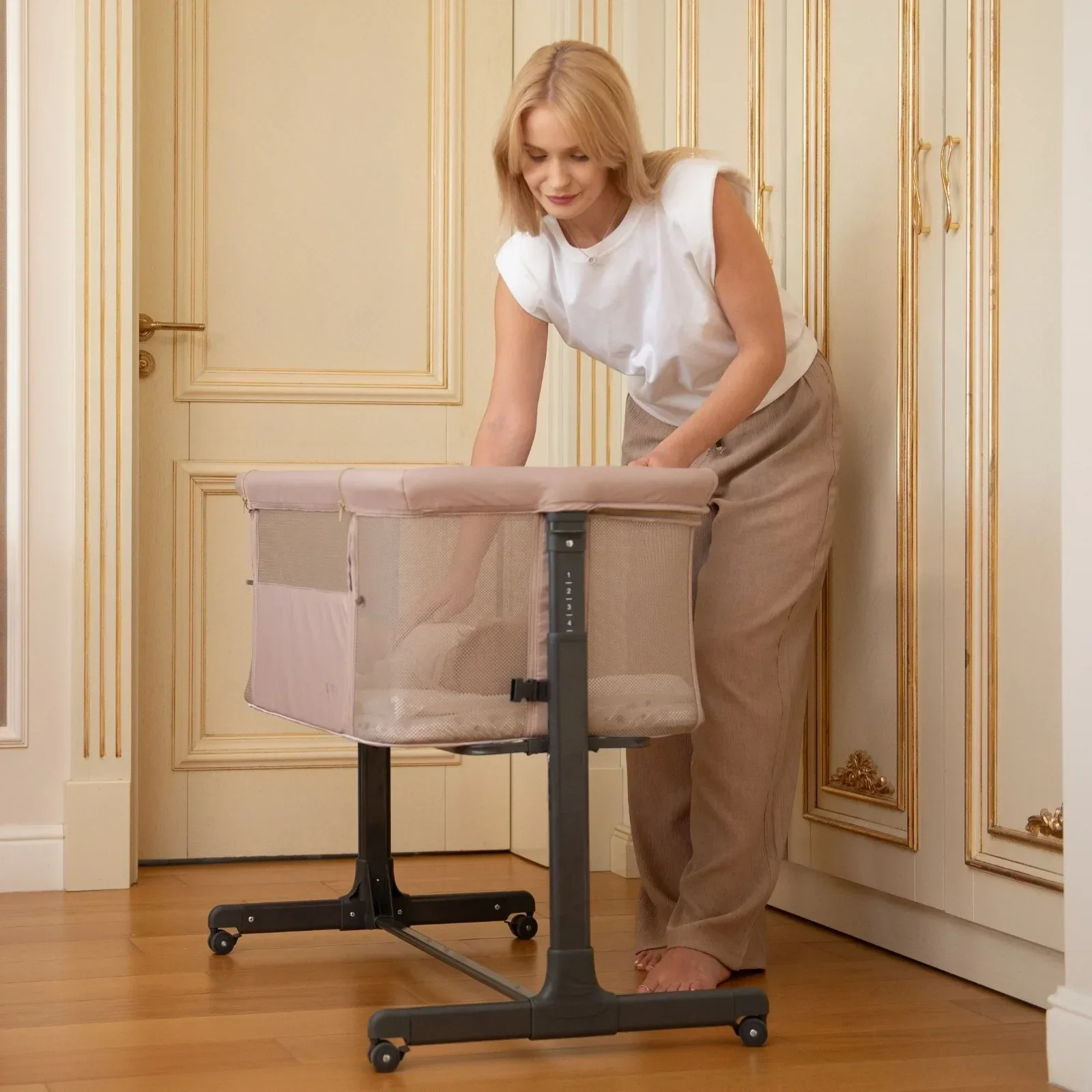 KikkaBoo® Bedside crib Noah Light Grey 2025 - Image 9