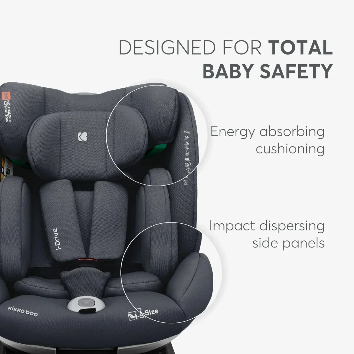 KikkaBoo® Car seat 360° i-Drive i-SIZE (40-150 cm) Black - Image 9
