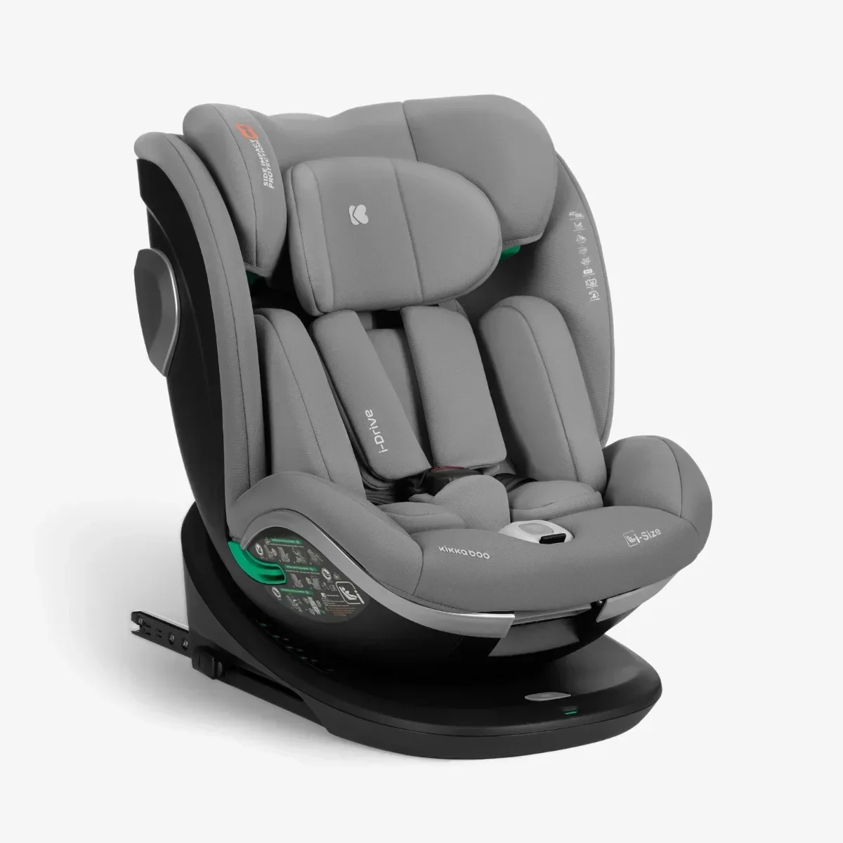 KikkaBoo® Car seat 360° i-Drive i-SIZE (40-150 cm) Light Grey