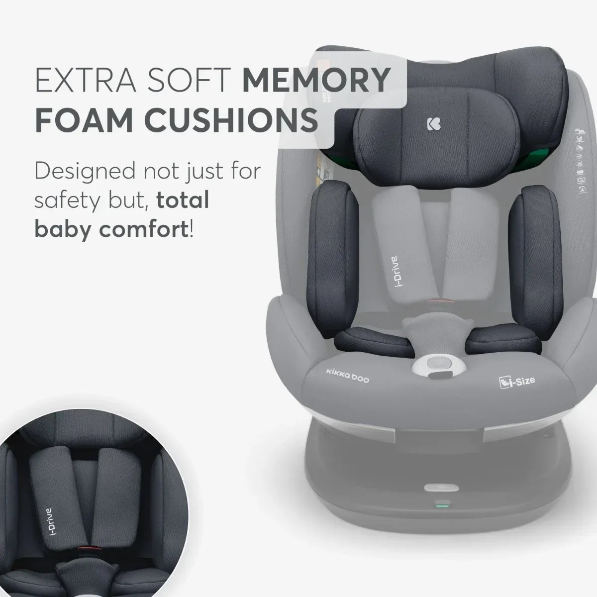KikkaBoo® Car seat 360° i-Drive i-SIZE (40-150 cm) Light Grey - Image 12