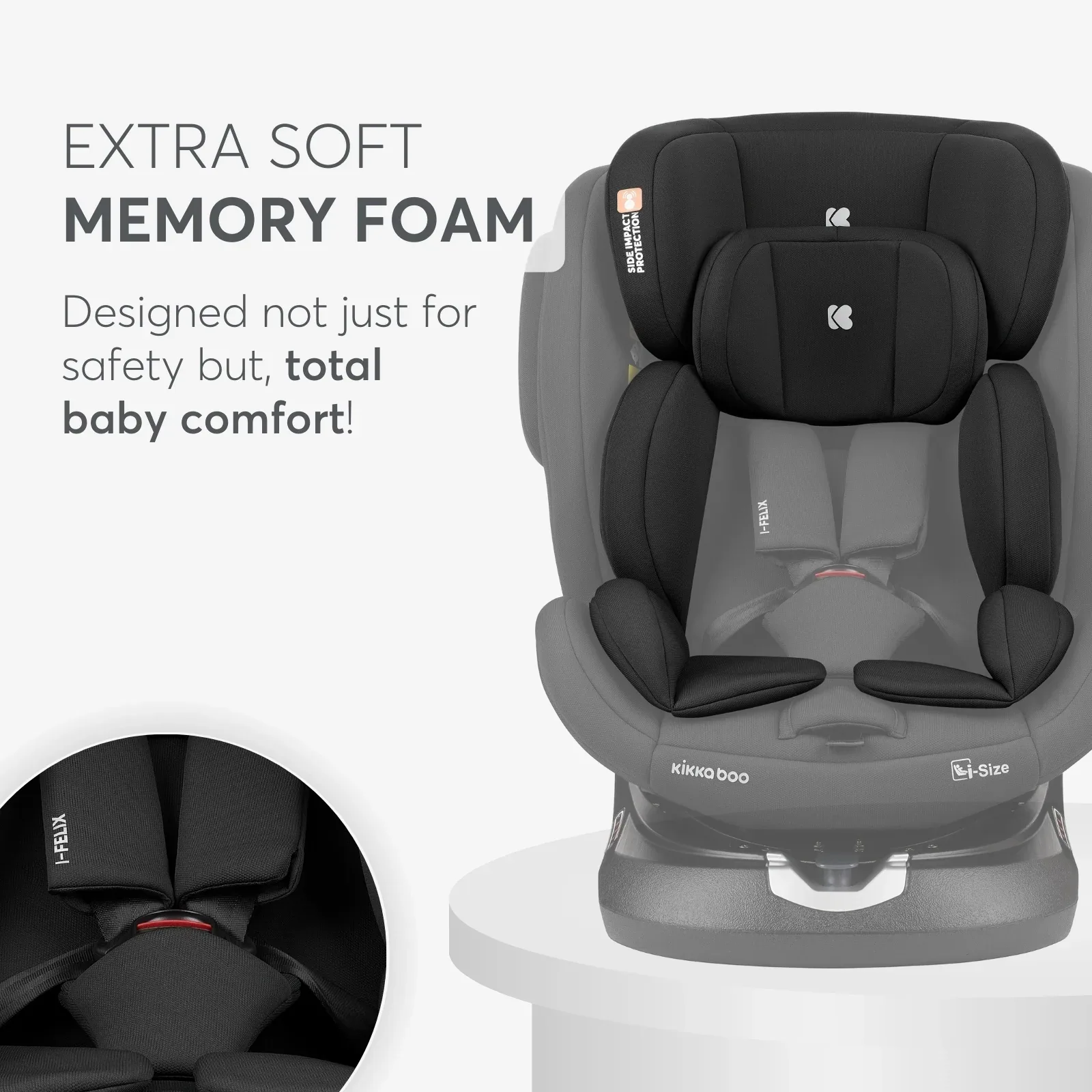 KikkaBoo® Car seat 360° i-Felix i-SIZE (40-150 cm) Dark Grey - Image 12