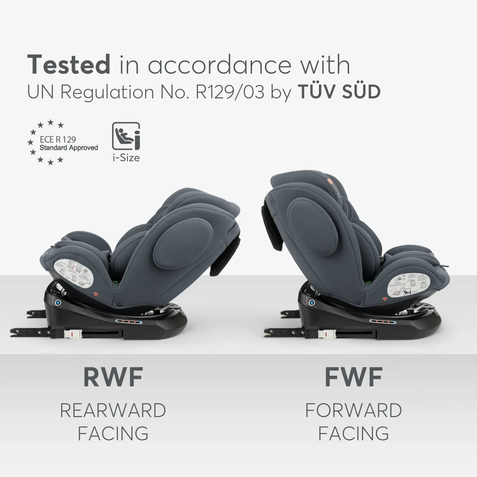 KikkaBoo® Car seat 360° i-Felix i-SIZE (40-150 cm) Dark Grey - Image 3