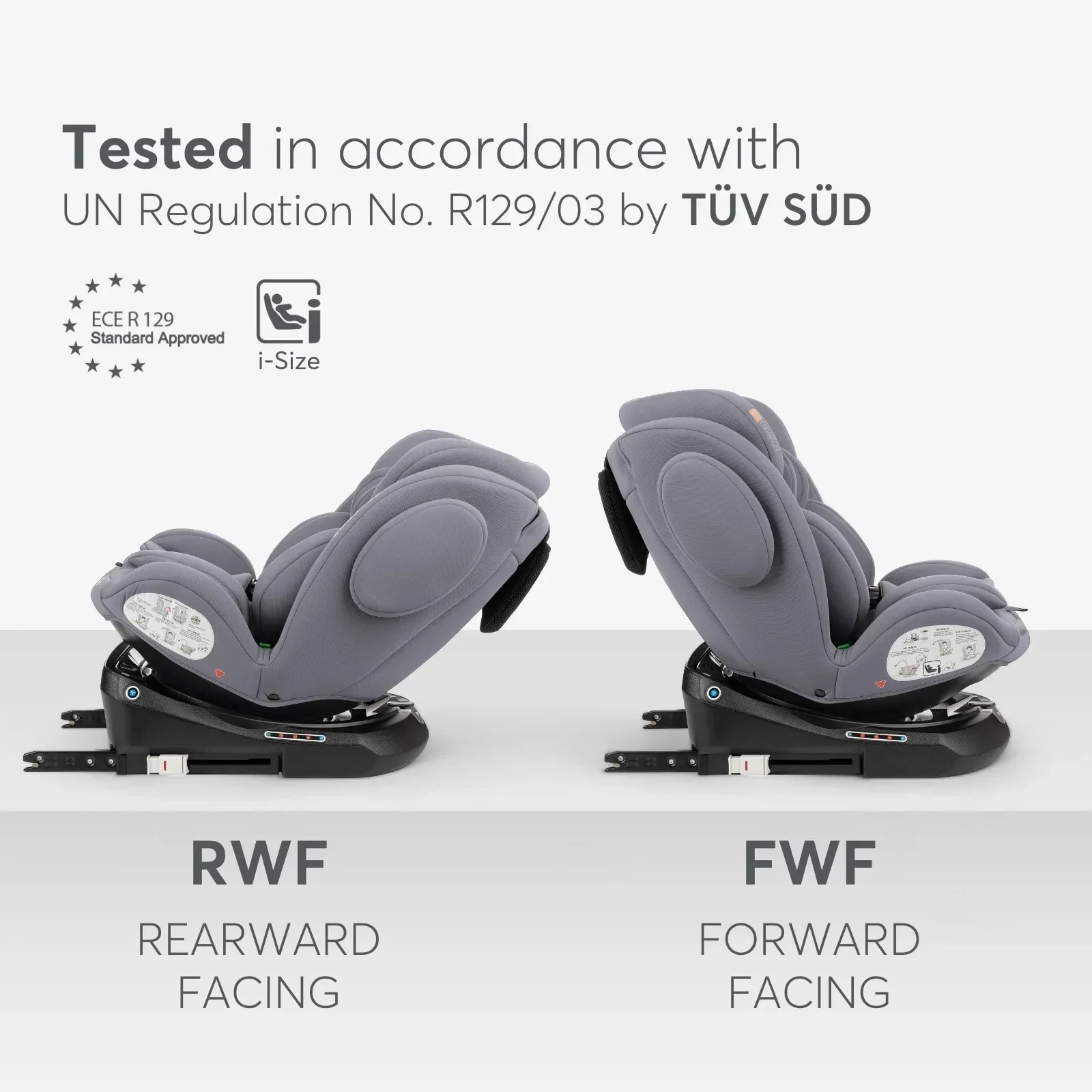 KikkaBoo® Car seat 360° i-Felix i-SIZE (40-150 cm) Light Grey - Image 3