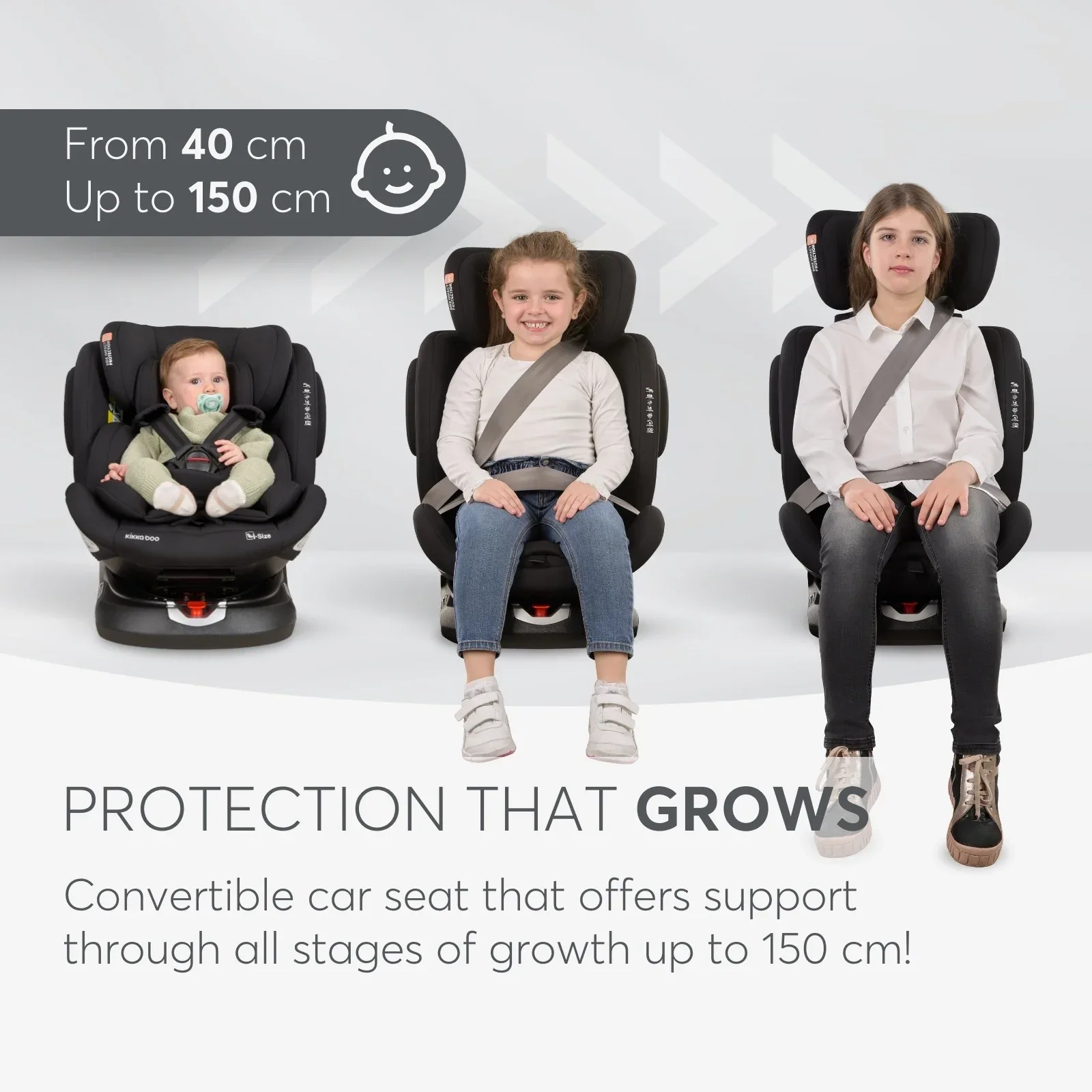 KikkaBoo® Car seat 360° i-Felix i-SIZE (40-150 cm) Light Grey - Image 7