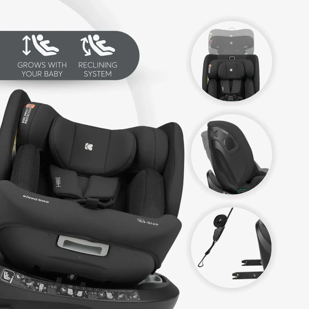 KikkaBoo® Car seat 360°  i-Hike i-SIZE (40-150 cm) Black 2025 - Image 9