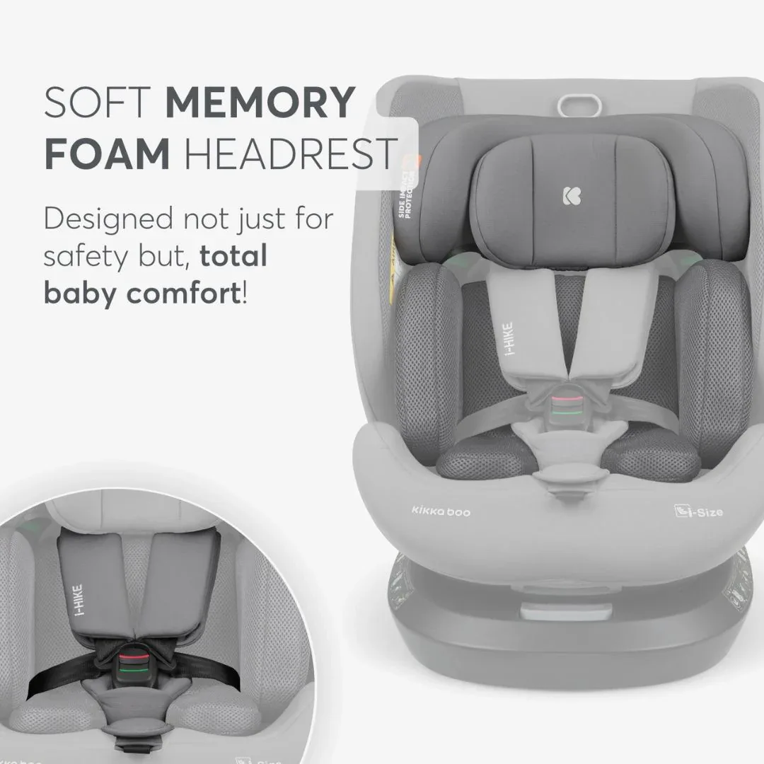 KikkaBoo® Car seat 360°  i-Hike i-SIZE (40-150 cm) Light Grey 2025 - Image 10