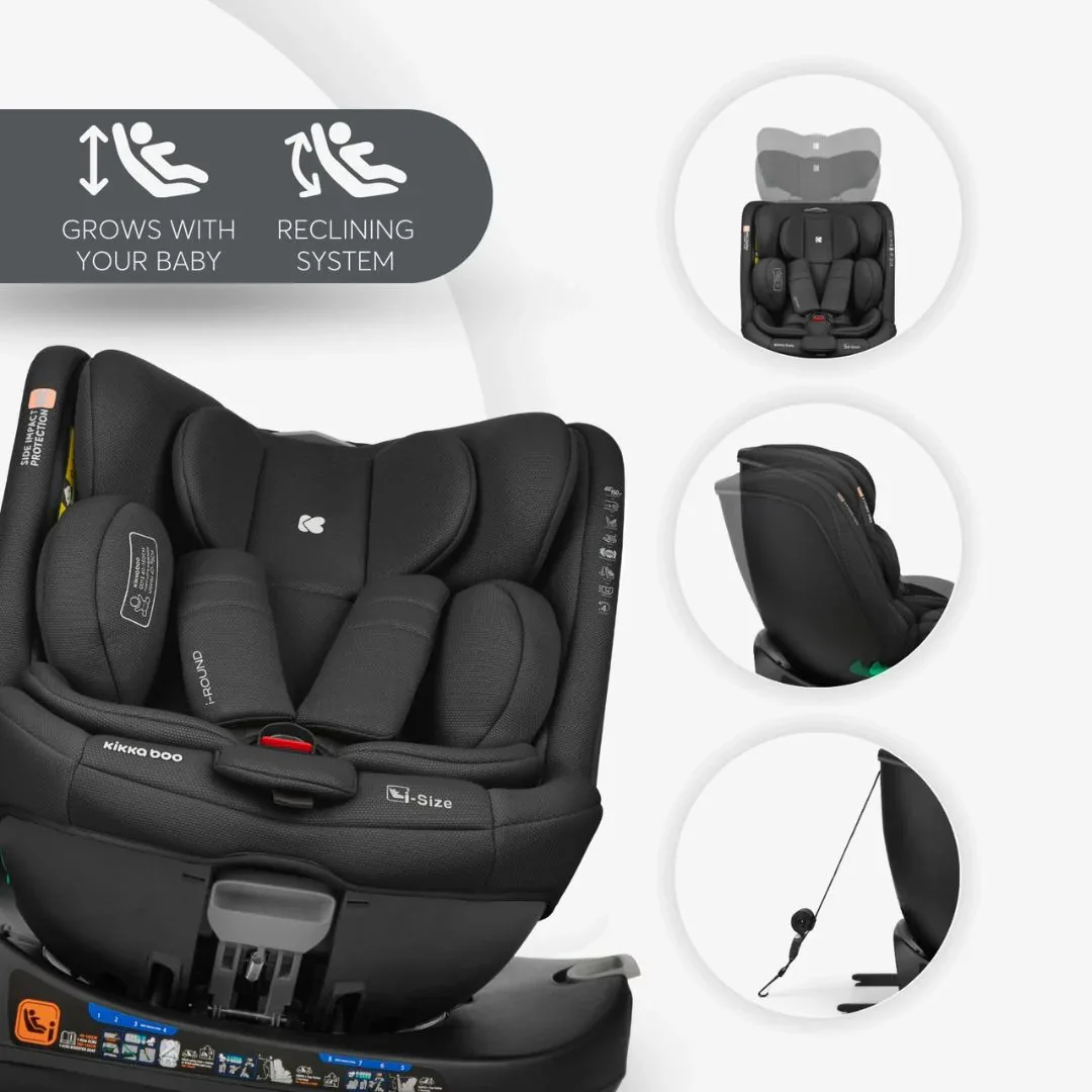 KikkaBoo® Car seat 360 i-Round i-SIZE (40-150 cm) Black - Image 8