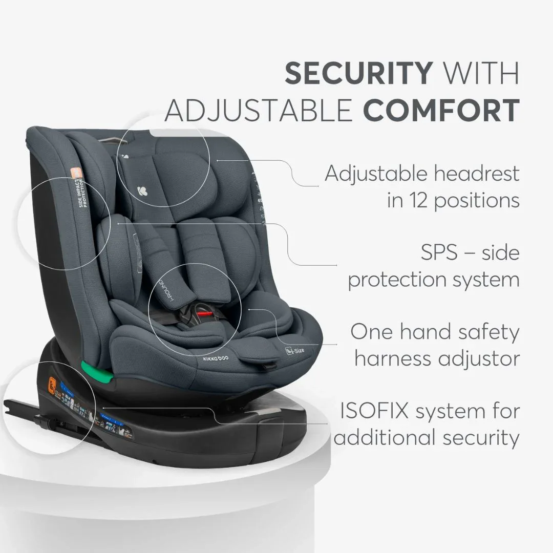 KikkaBoo® Car seat 360 i-Round i-SIZE (40-150 cm) Dark Grey - Image 6
