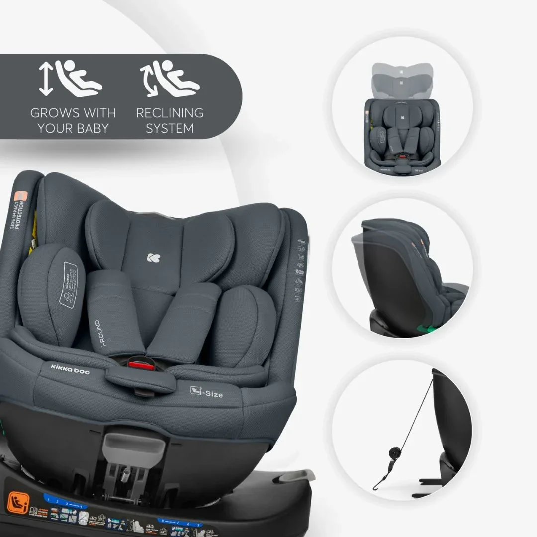 KikkaBoo® Car seat 360 i-Round i-SIZE (40-150 cm) Dark Grey - Image 8