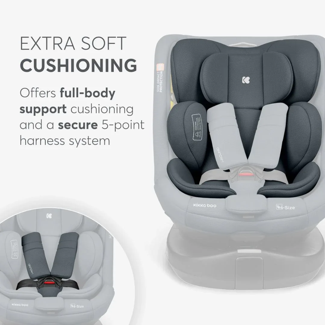 KikkaBoo® Car seat 360 i-Round i-SIZE (40-150 cm) Dark Grey - Image 9