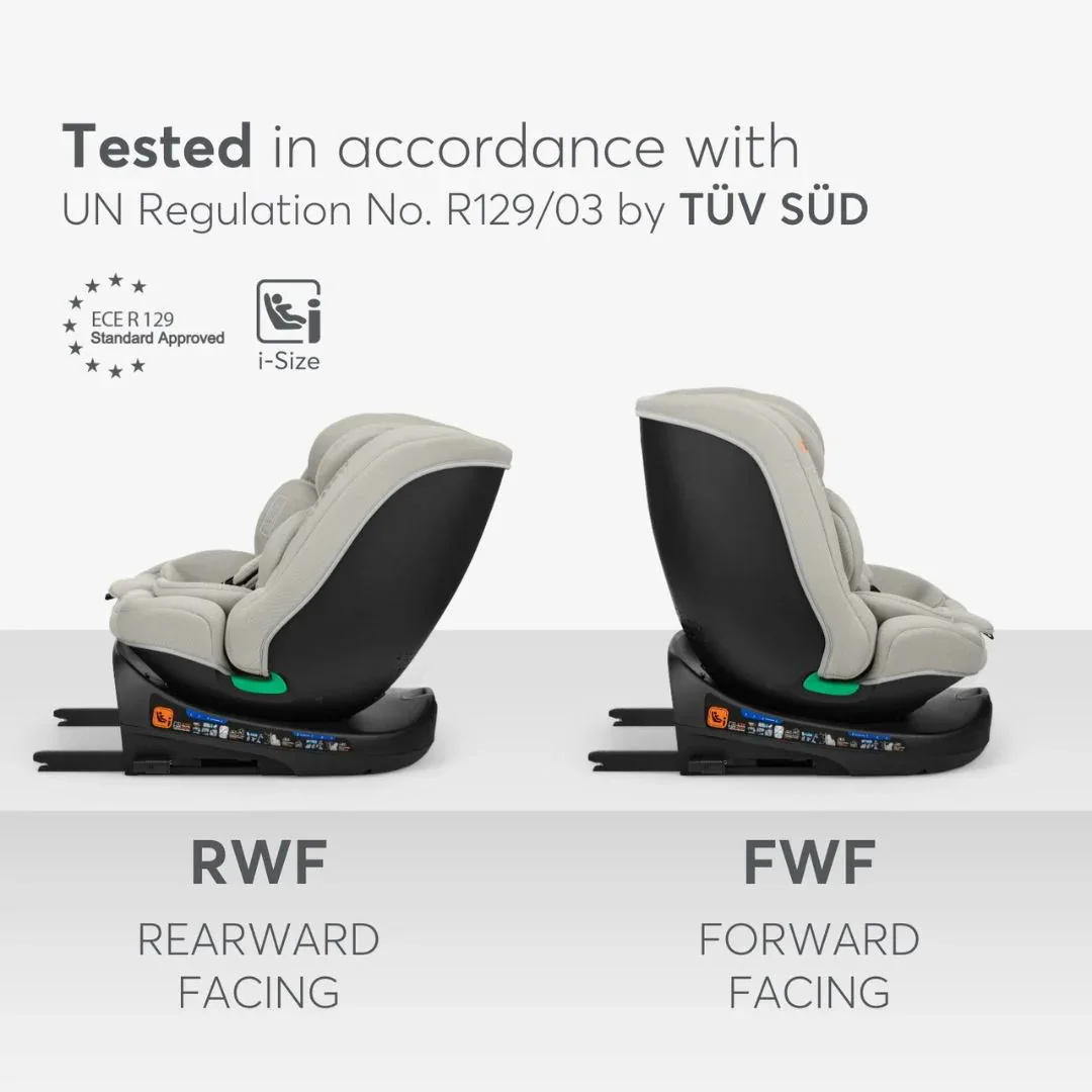 KikkaBoo® Car seat 360 i-Round i-SIZE (40-150 cm) Light Grey - Image 6