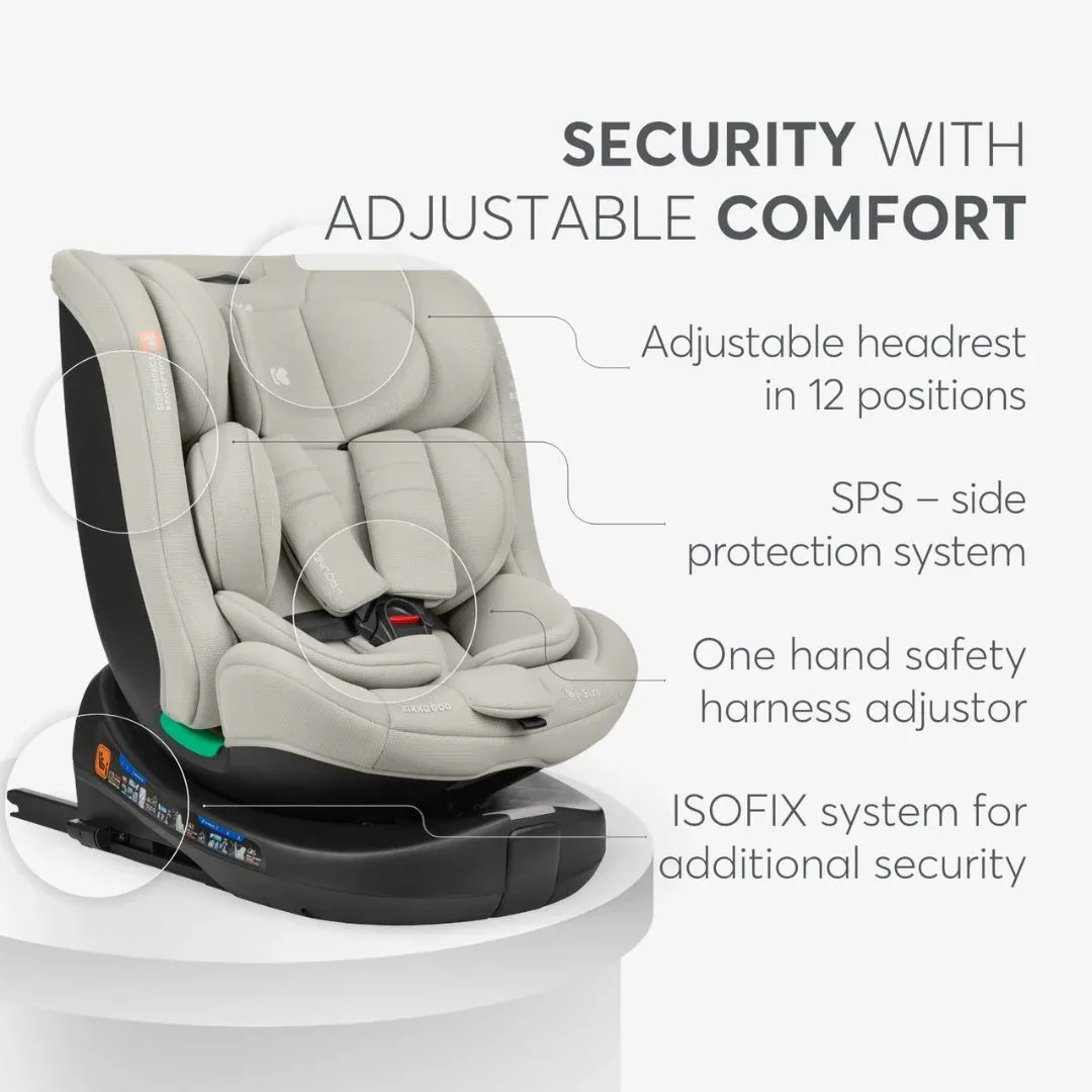 KikkaBoo® Car seat 360 i-Round i-SIZE (40-150 cm) Light Grey - Image 8