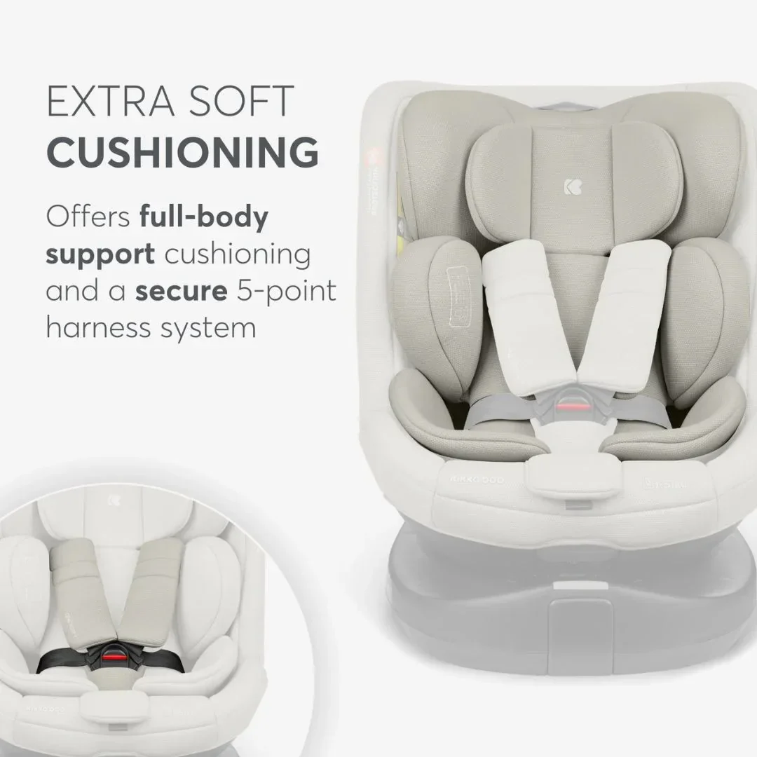 KikkaBoo® Car seat 360 i-Round i-SIZE (40-150 cm) Light Grey - Image 9