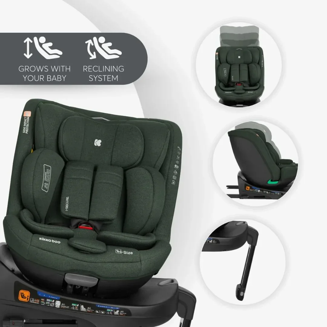 KikkaBoo® Car seat 360 i-Secure i-SIZE (40-150 cm) Army Green - Image 6