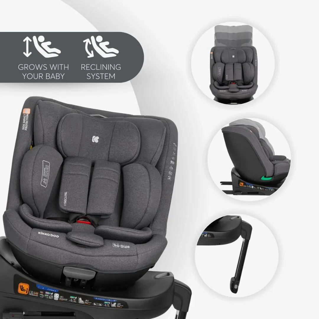 KikkaBoo® Car seat 360 i-Secure i-SIZE (40-150 cm) Dark Grey - Image 7