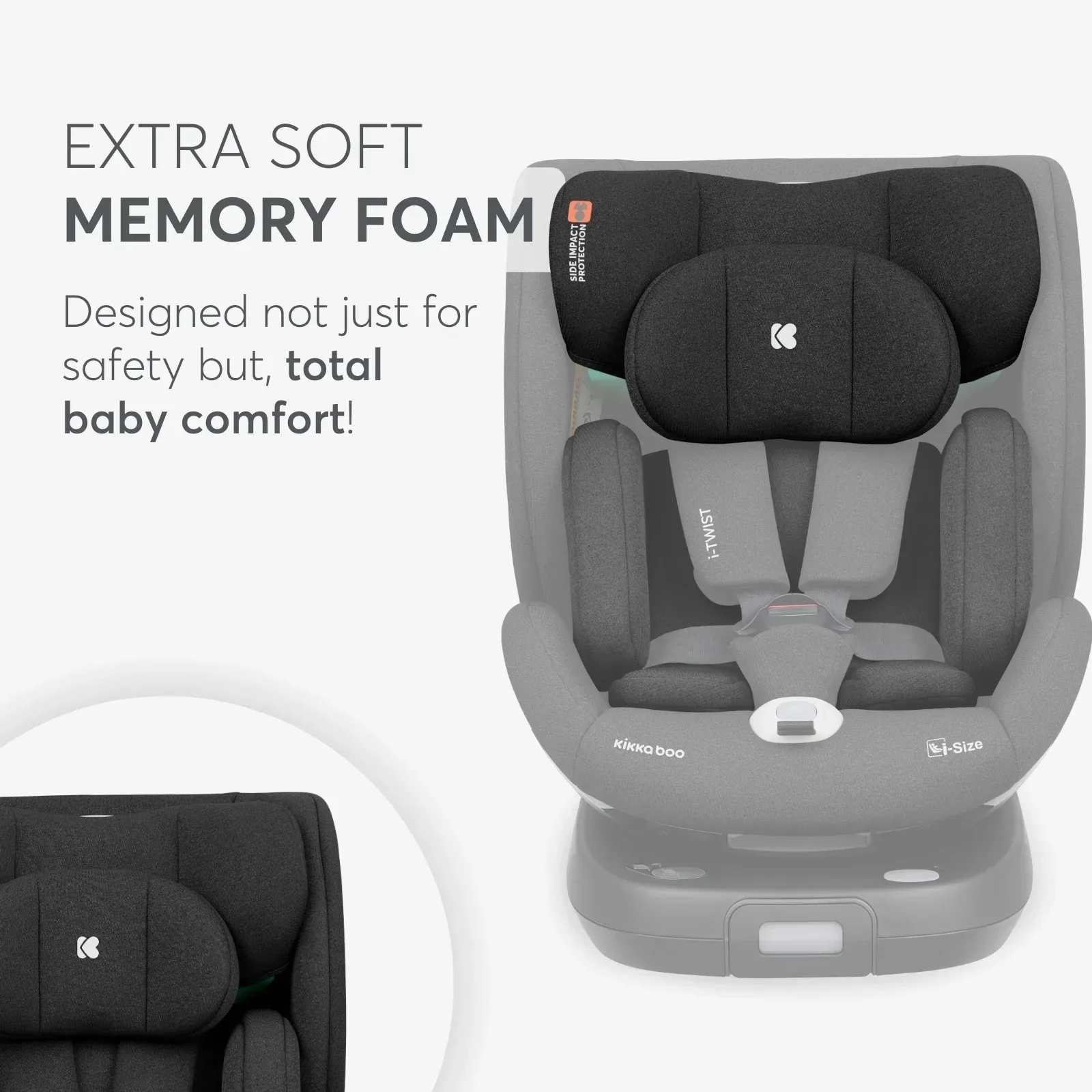 KikkaBoo® Car seat 360° i-Twist i-SIZE (40-150 cm) Light Grey - Image 8