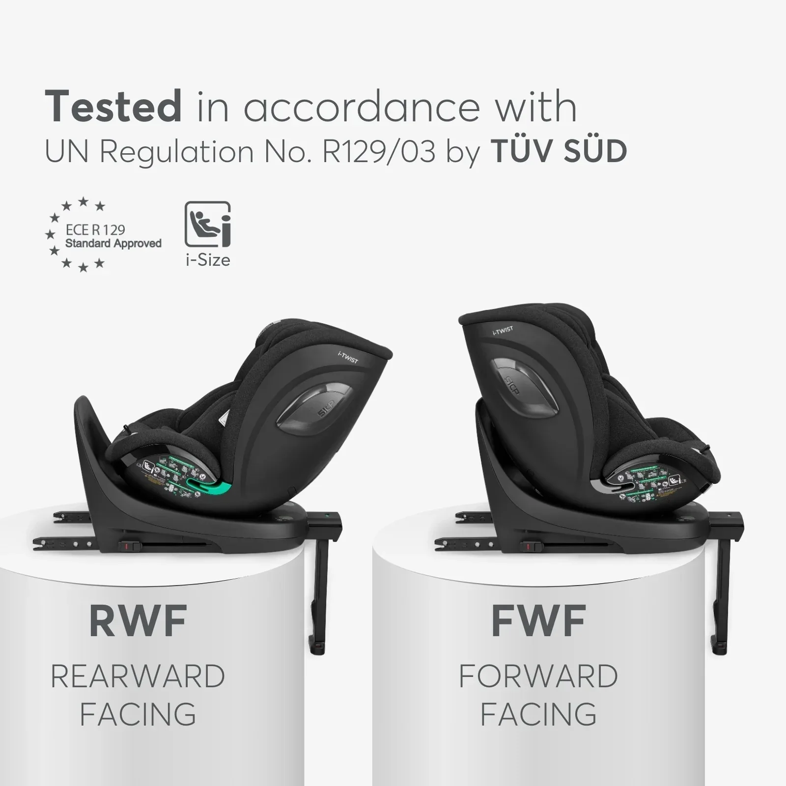 KikkaBoo® Car seat 360° i-Twist i-SIZE (40-150 cm) Dark Grey - Image 4