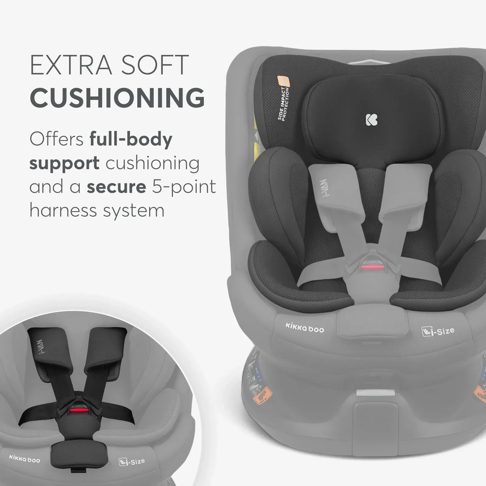 KikkaBoo® Car seat 360° i-Van i-SIZE (40-150 cm) Black - Image 11