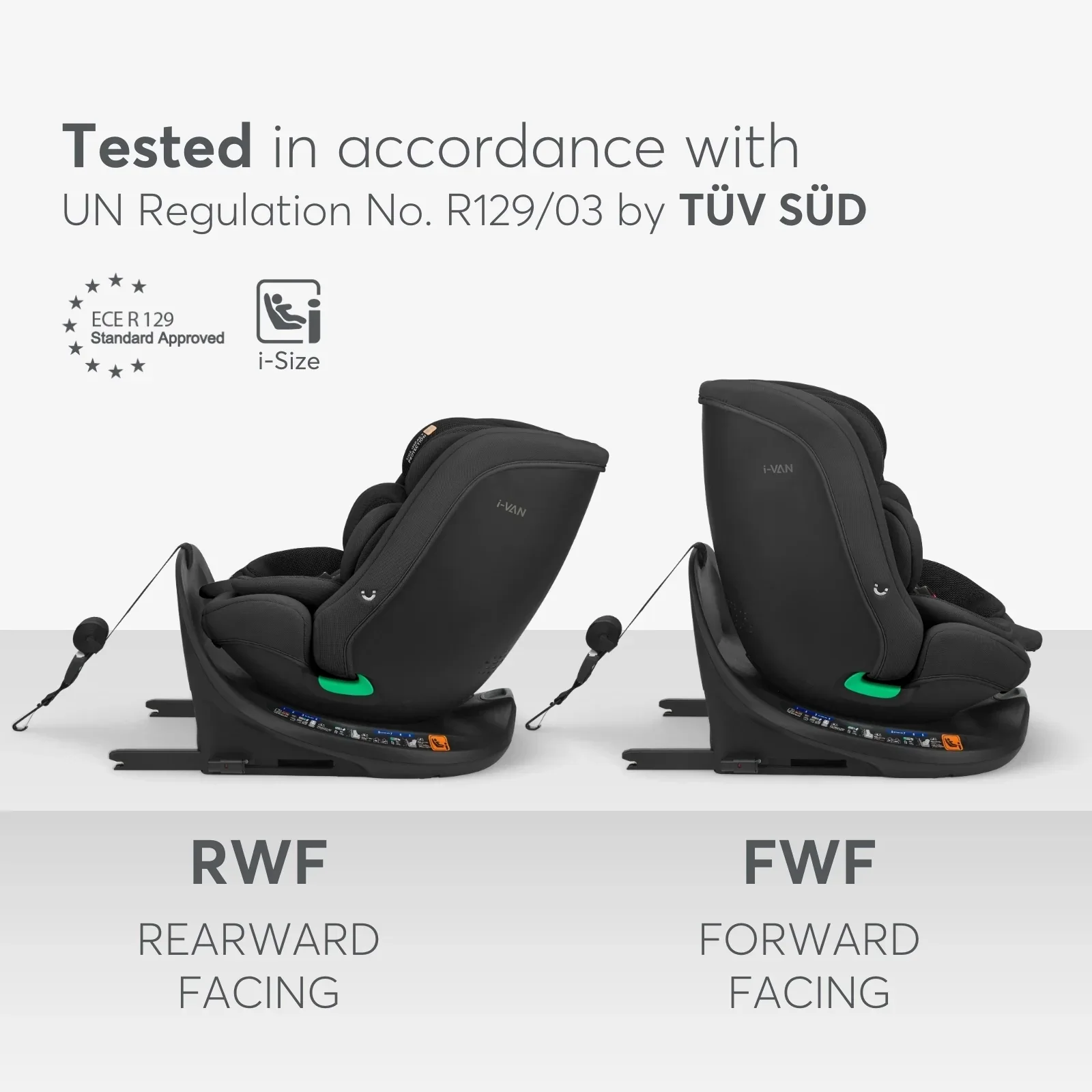 KikkaBoo® Car seat 360° i-Van i-SIZE (40-150 cm) Black - Image 9