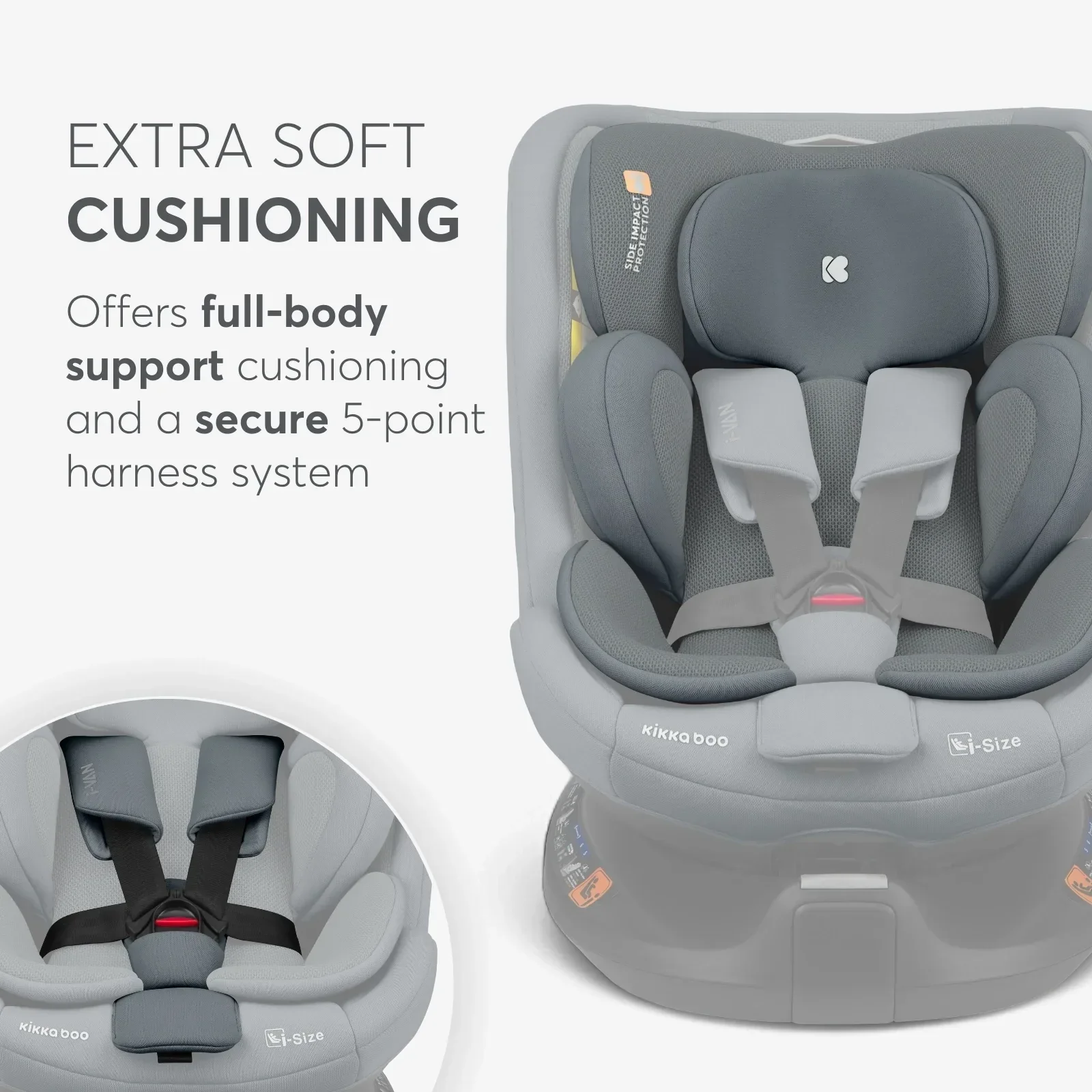 KikkaBoo® Car seat 360° i-Van i-SIZE (40-150 cm) Dark Grey - Image 10