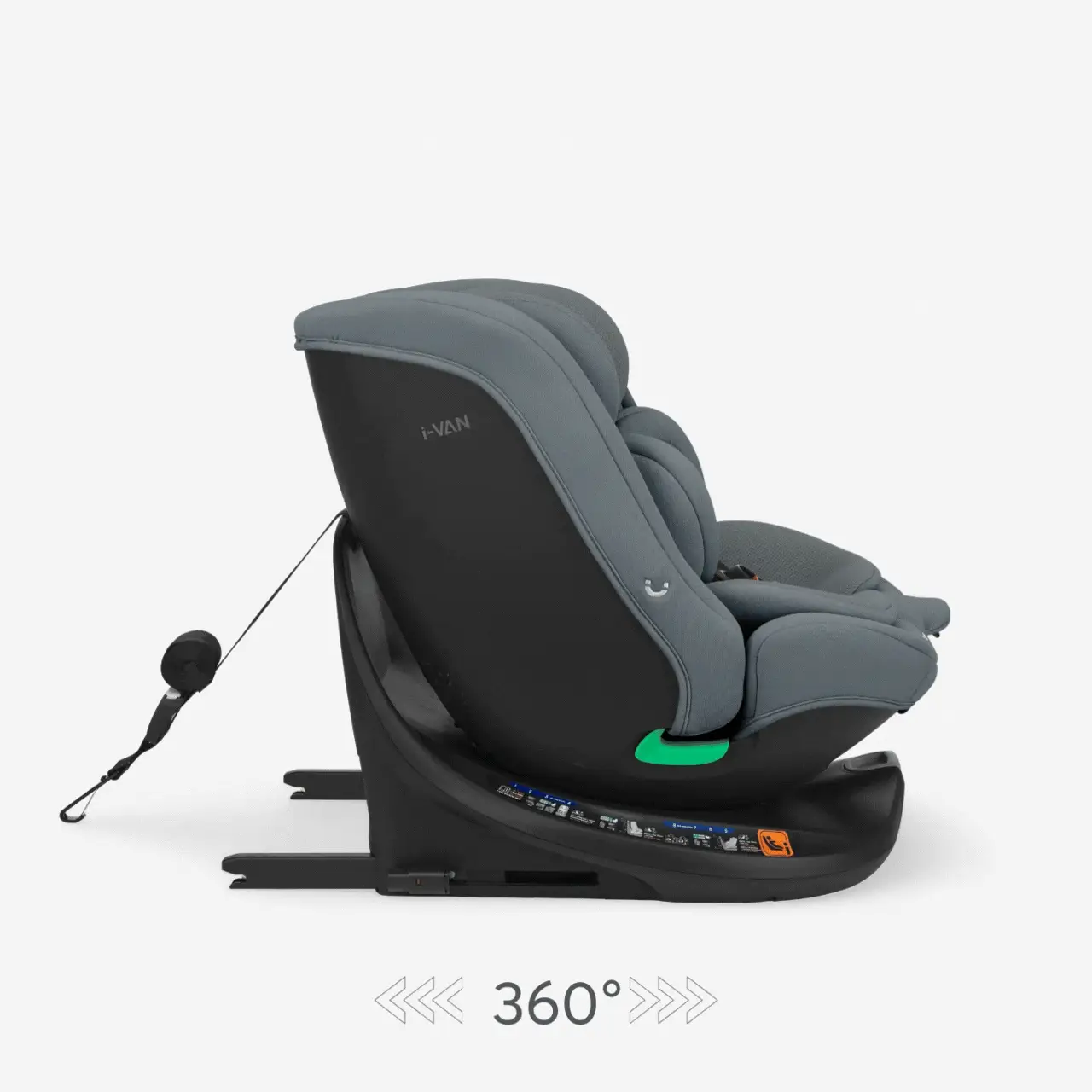 KikkaBoo® Car seat 360° i-Van i-SIZE (40-150 cm) Dark Grey - Image 4