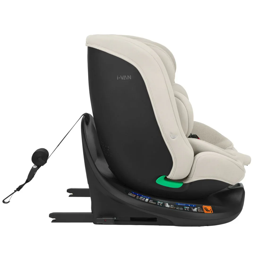 KikkaBoo® Car seat 360° i-Van i-SIZE (40-150 cm) Light Beige - Image 17