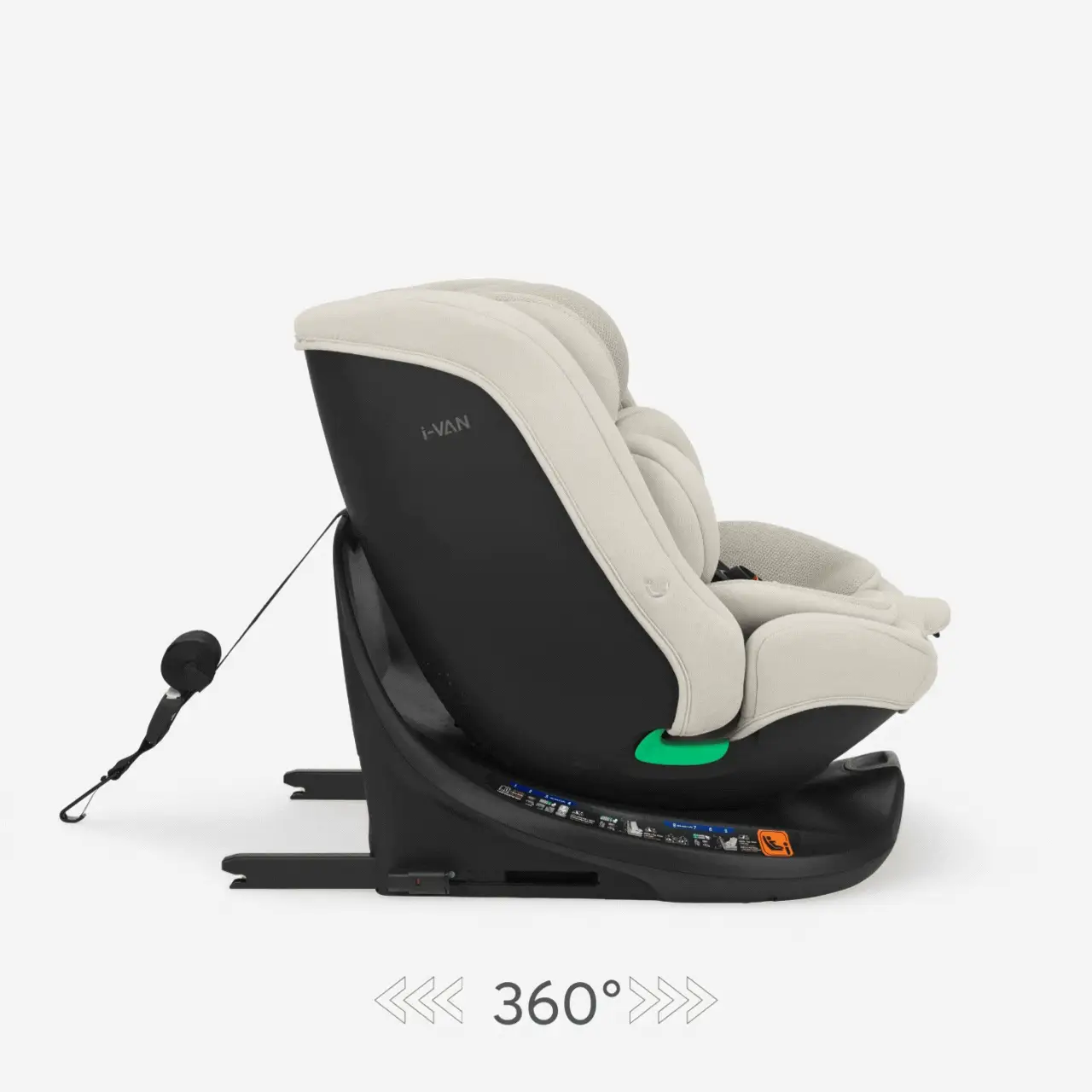 KikkaBoo® Car seat 360° i-Van i-SIZE (40-150 cm) Light Beige - Image 4