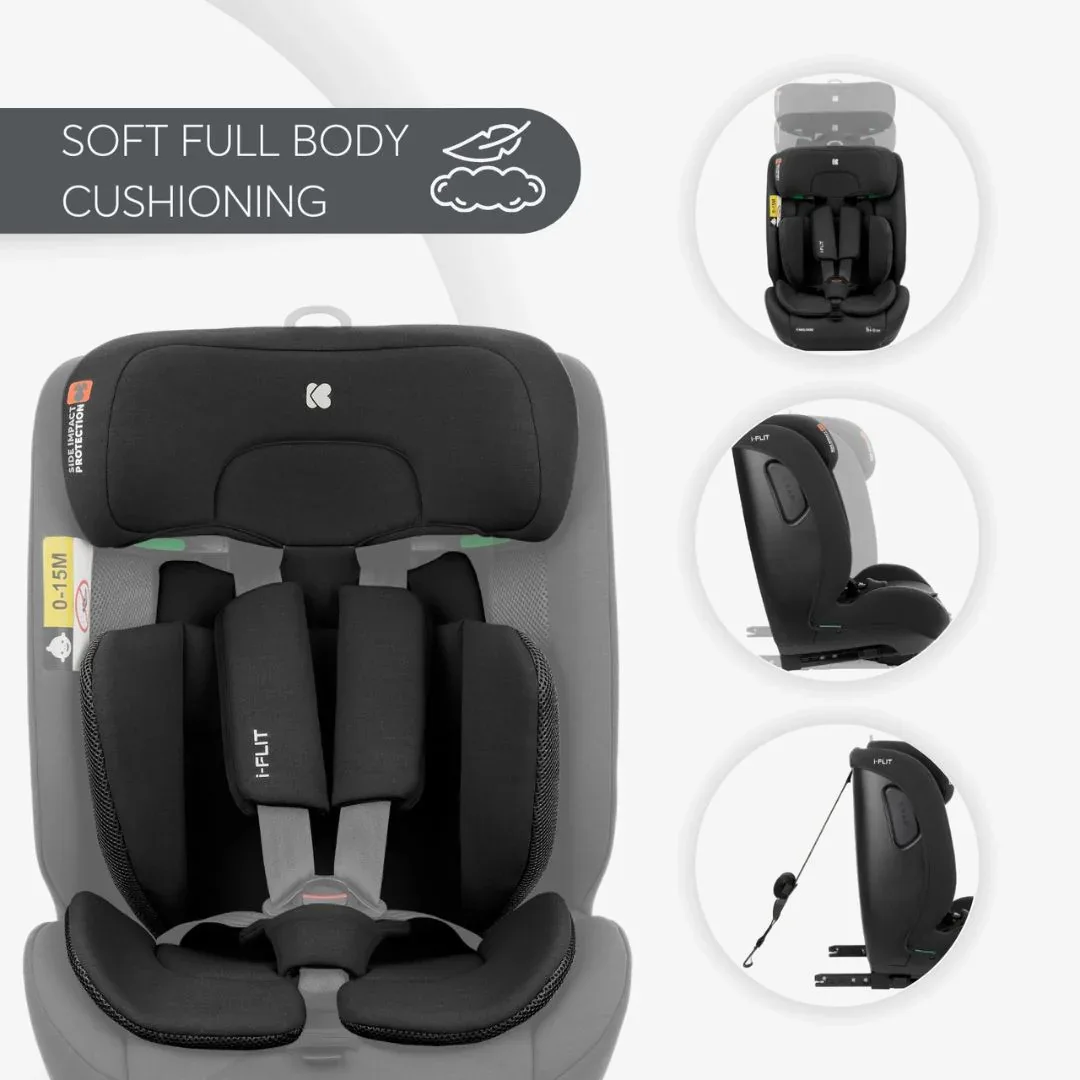 KikkaBoo® Car seat i-Cross i-Flit i-SIZE (76-150 cm) Black - Image 3