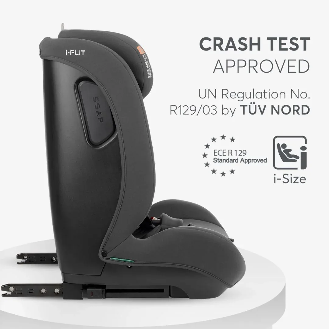 KikkaBoo® Car seat i-Cross i-Flit i-SIZE (76-150 cm) Dark Grey - Image 2