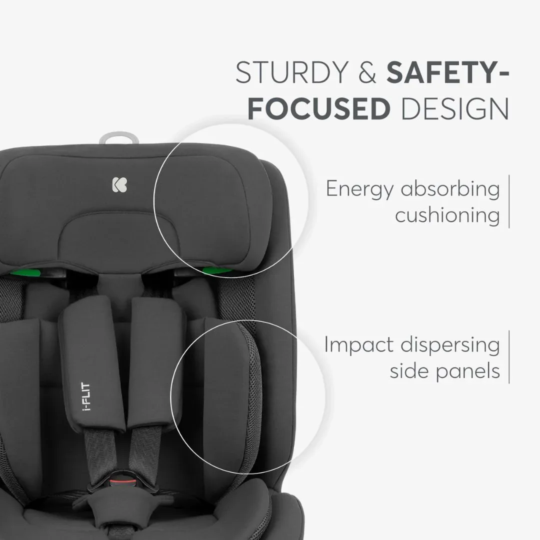 KikkaBoo® Car seat i-Cross i-Flit i-SIZE (76-150 cm) Dark Grey - Image 8