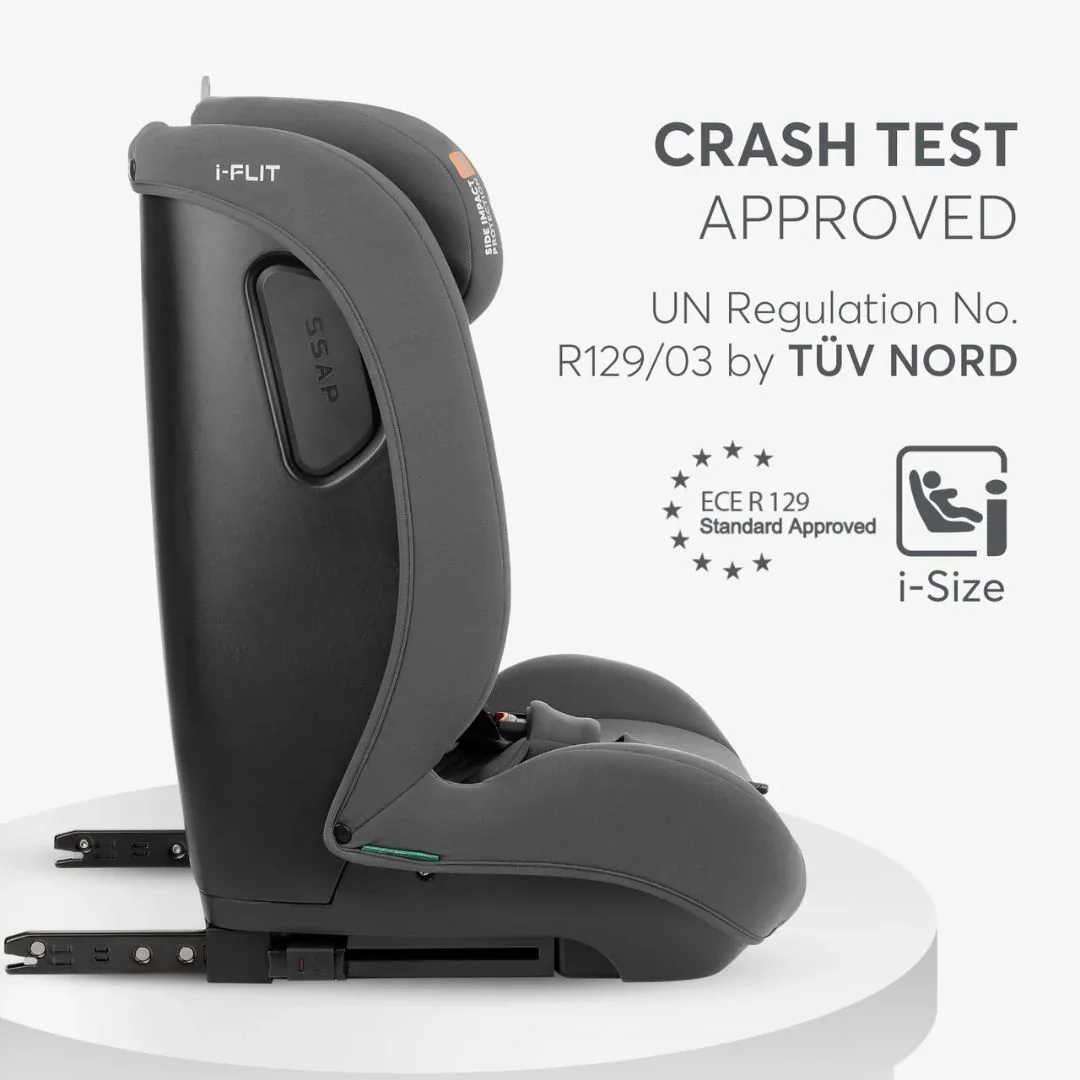 KikkaBoo® Car seat i-Cross i-Flit i-SIZE (76-150 cm) Light Grey - Image 2
