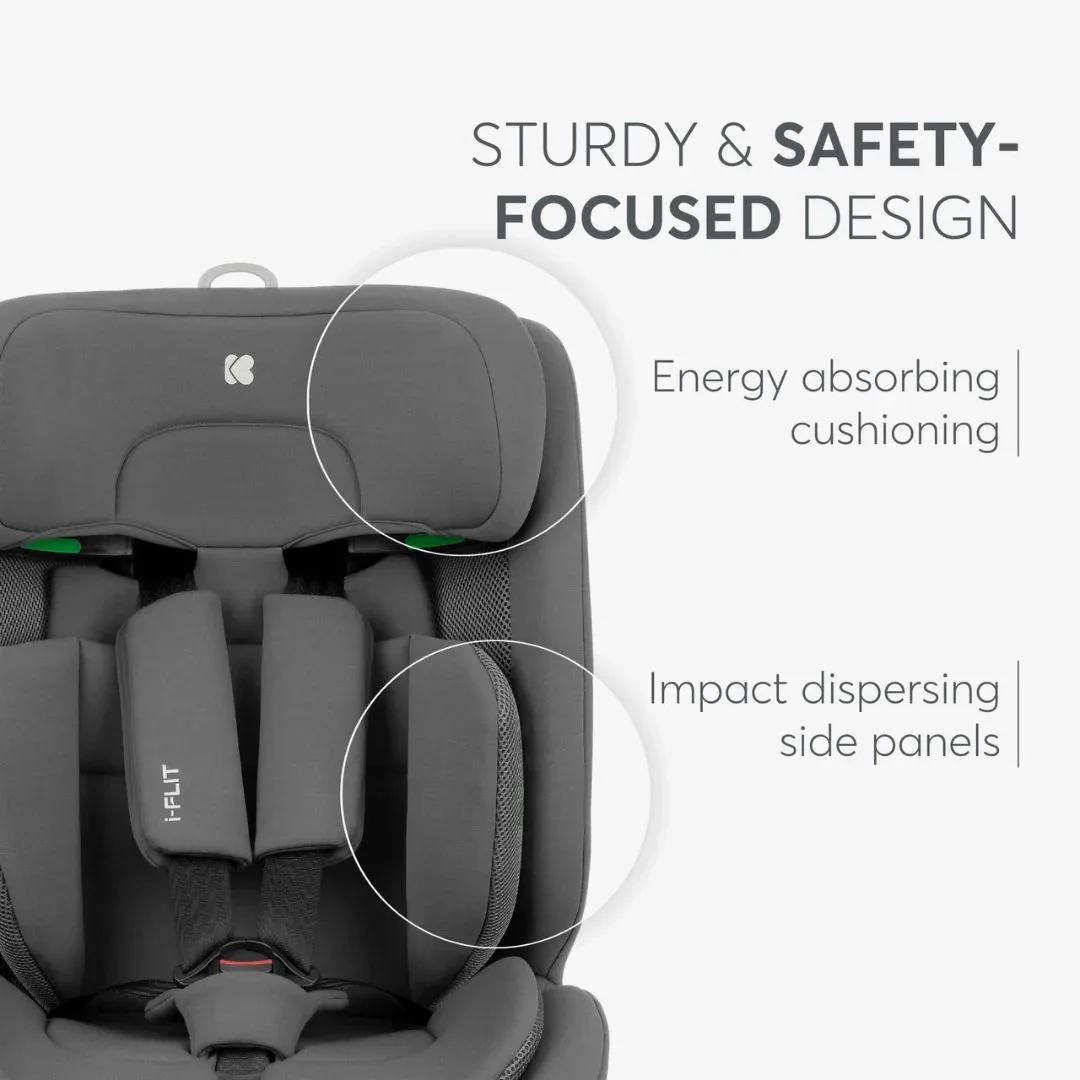KikkaBoo® Car seat i-Cross i-Flit i-SIZE (76-150 cm) Light Grey - Image 8