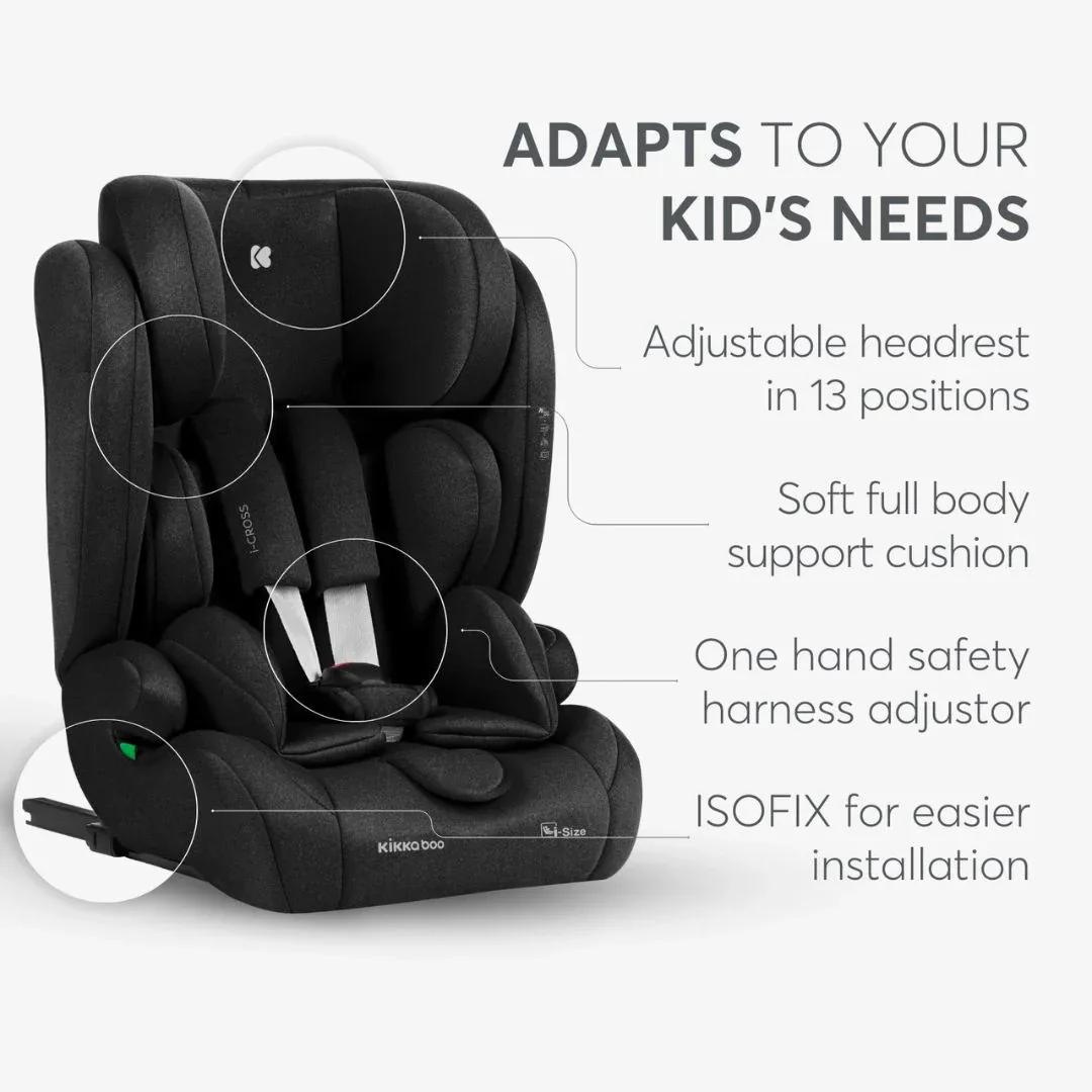 KikkaBoo® Car seat i-Cross i-SIZE (76-150 cm) Black - Image 8