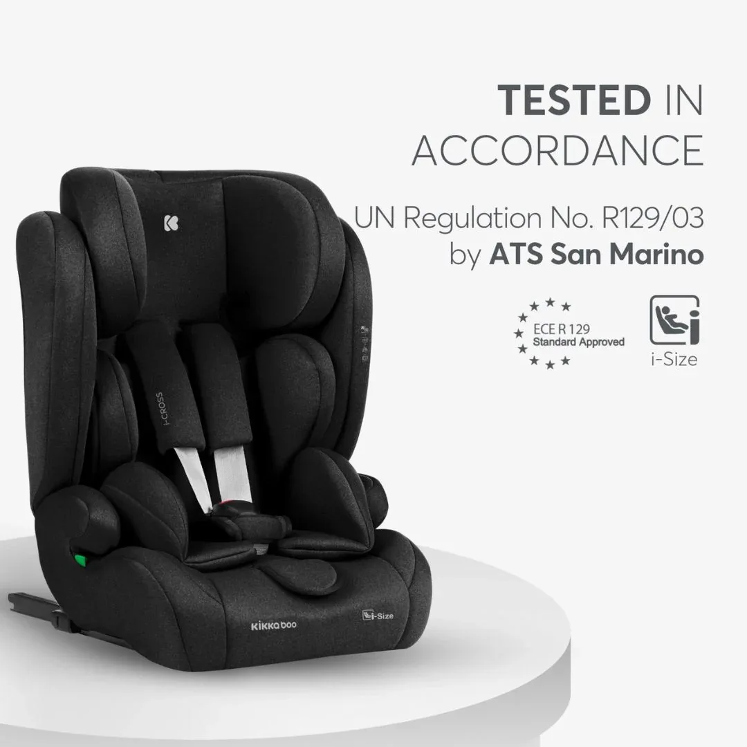 KikkaBoo® Car seat i-Cross i-SIZE (76-150 cm) Black - Image 9