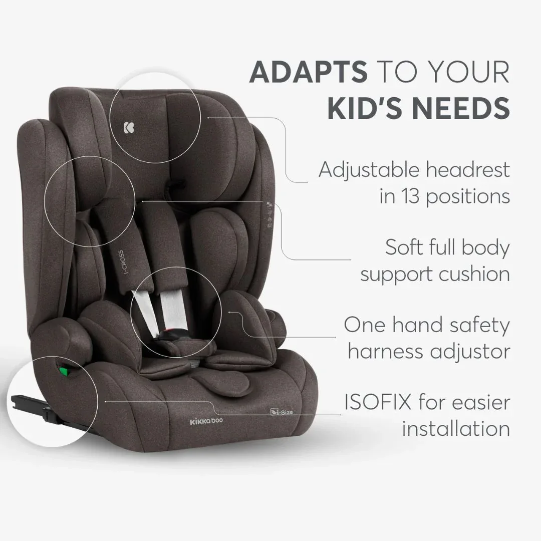 KikkaBoo® Car seat i-Cross i-SIZE (76-150 cm) Brown - Image 8