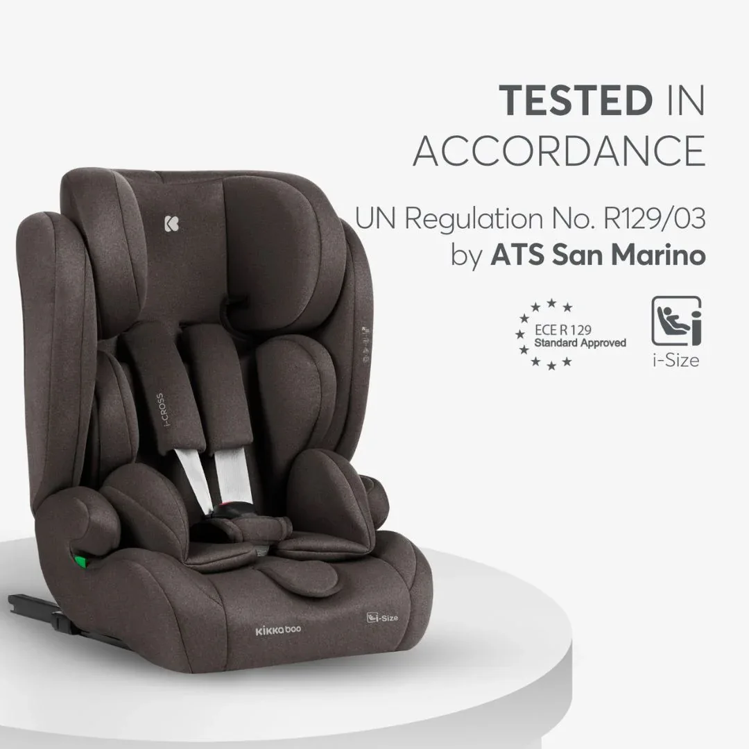 KikkaBoo® Car seat i-Cross i-SIZE (76-150 cm) Brown - Image 9