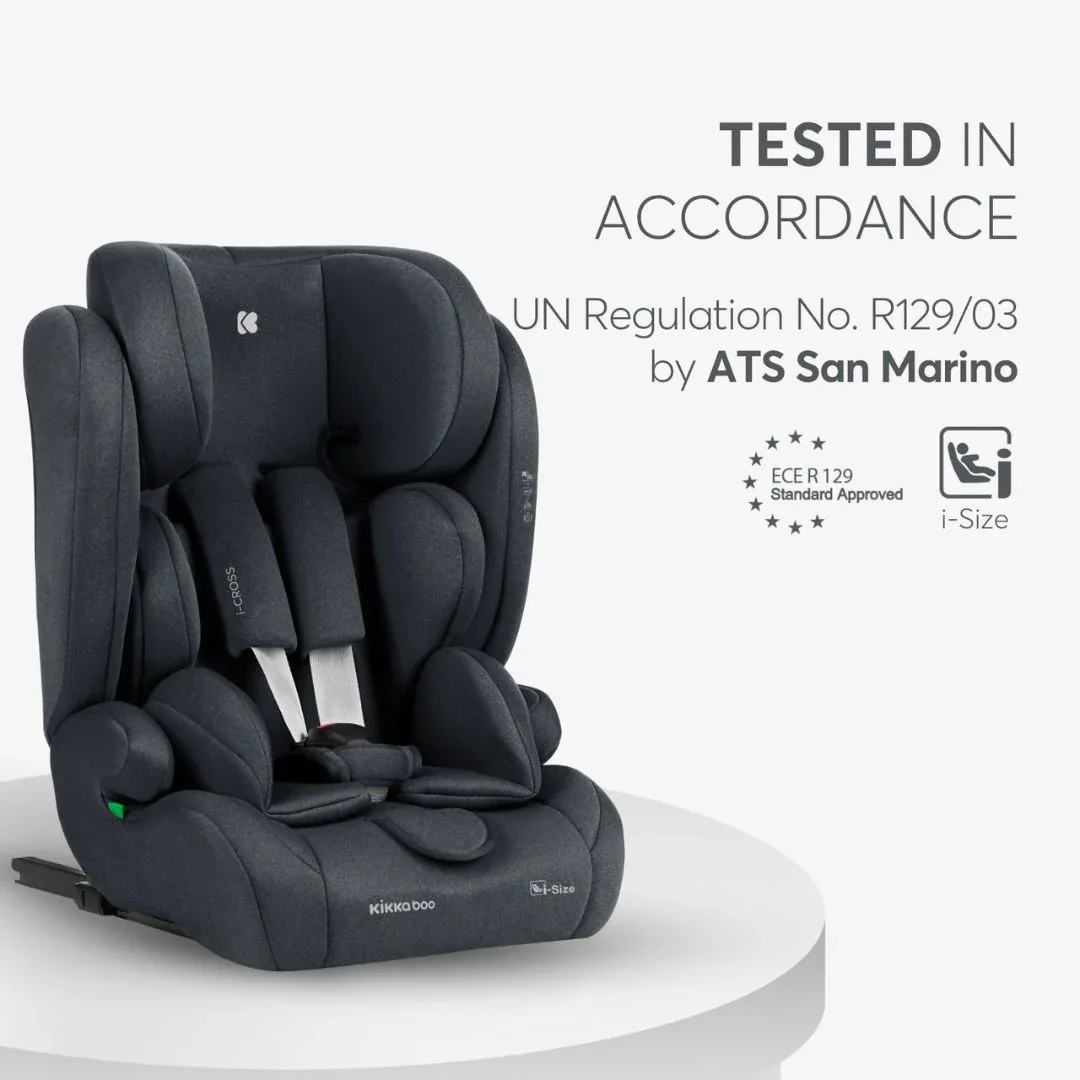 KikkaBoo® Car seat i-Cross i-SIZE (76-150 cm) Dark Grey - Image 9