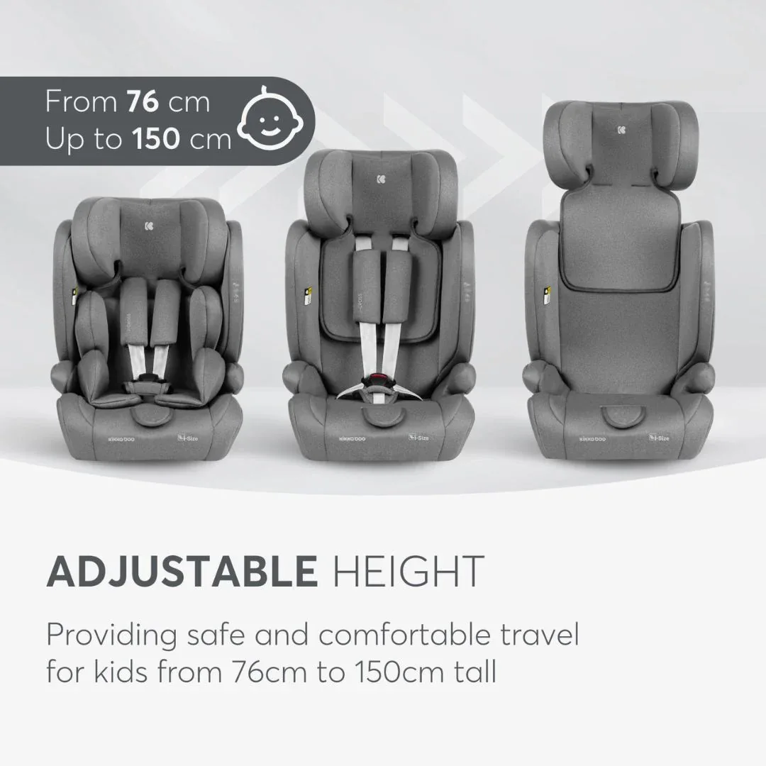 KikkaBoo® Car seat i-Cross i-SIZE (76-150 cm) Light Grey - Image 6